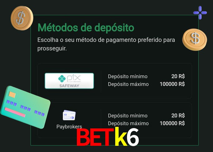 O cassino betk6 oferece uma grande variedade de métodos de pagamento